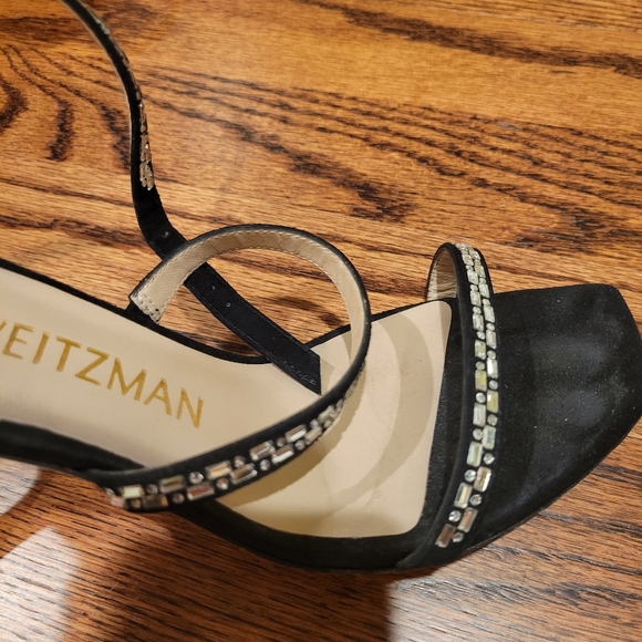 Stuart Weitzman Black Crystal Heels 7.5 - Picture 3 of 9